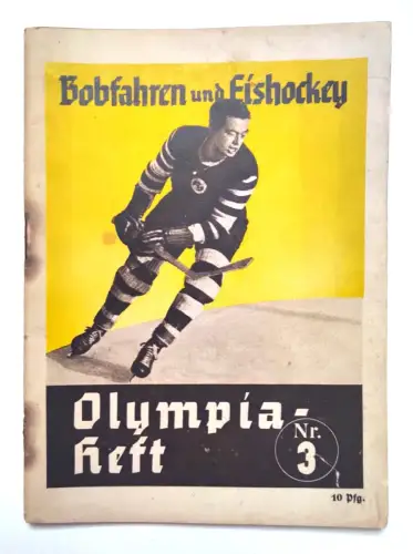 Olympia Heft 1936 Olympische Spiele Berlin Bobfahren und Eishockey Nr. 3