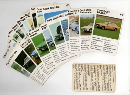 ASS Test Auto Quartett 24 Spielkarten vintage Sammler