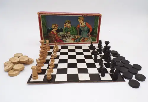 Altes Schach Mühle Spiel um 1930 Reisespiel