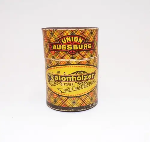 Uralte Salonhölzer Streichhölzer Union Augsburg mit Inhalt um 1900