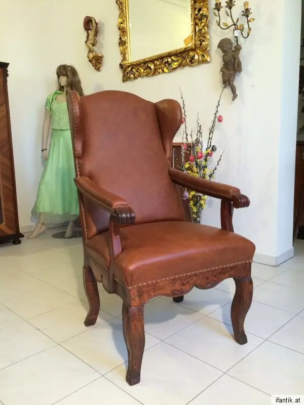 Traumhafter Barock Ohrenfauteuil Ohrensessel Ohrenstuhl Originalstück 1
