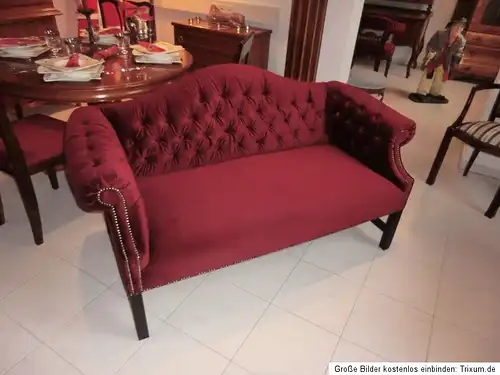 Originales Jugendstil Sofa Diwan Samtbezug Couch Chaiselongue Liege Nr. 4953