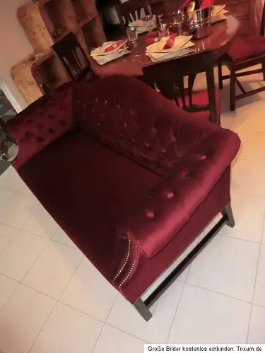 Originales Jugendstil Sofa Diwan Samtbezug Couch Chaiselongue Liege Nr. 4953