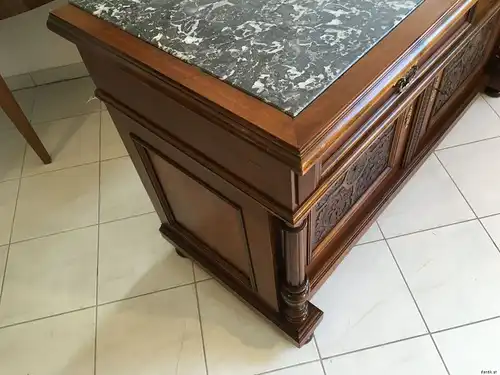 Große originale Gründerzeit  Anrichte Theke Buffet Sideboard Marmorplatte A1478