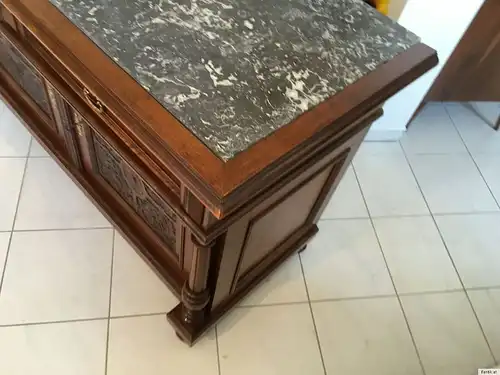 Große originale Gründerzeit  Anrichte Theke Buffet Sideboard Marmorplatte A1478