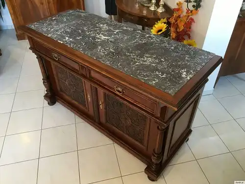 Große originale Gründerzeit  Anrichte Theke Buffet Sideboard Marmorplatte A1478
