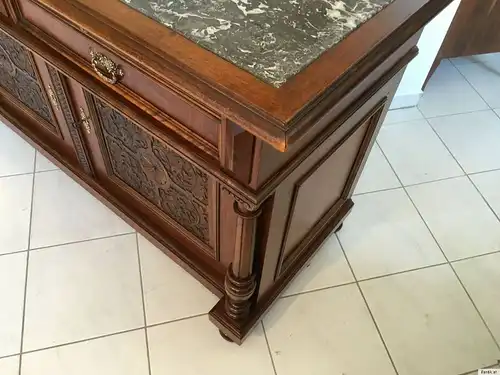 Große originale Gründerzeit  Anrichte Theke Buffet Sideboard Marmorplatte A1478