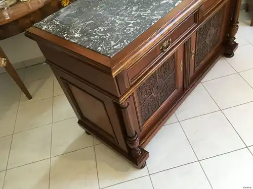Große originale Gründerzeit  Anrichte Theke Buffet Sideboard Marmorplatte A1478
