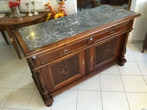 Große originale Gründerzeit  Anrichte Theke Buffet Sideboard Marmorplatte A1478
