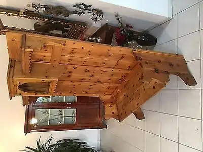 Seltene originale Zirbenholz Sitzbank Garderobe Holzbank Küchenbank A1705