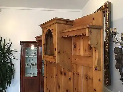 Seltene originale Zirbenholz Sitzbank Garderobe Holzbank Küchenbank A1705