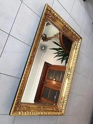 Prachtvoller Biedermeier Ochsenaugen Spiegel Rahmen um 1845 23k vergoldet A1625