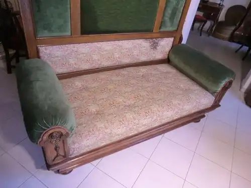 Originales Gründerzeitsofa Sofa Diwan Hochlehnsofa Brokatbezug Couch Liege 5344
