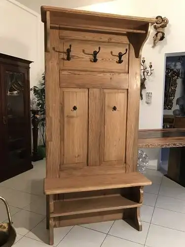 W1424 Garderobe Kleiderablage Naturholz Weichholz Fichtenholz