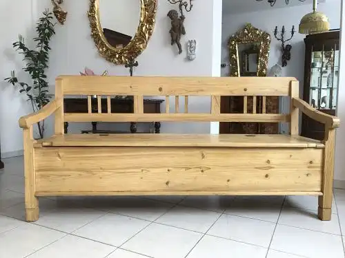 Alte Sitztruhe Küchenbank Sitzbank Landhausstil Truhenbank antik W1583