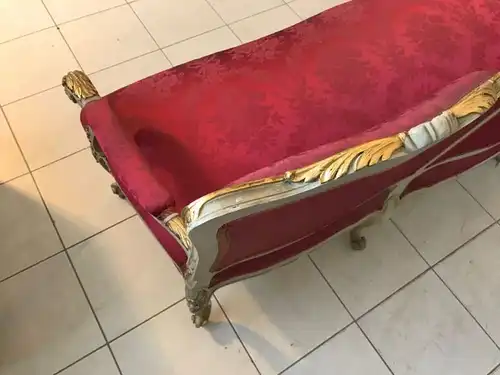 Prächtiges Sofa Couch Diwan Barockstil Seidenbezug Gold W1860