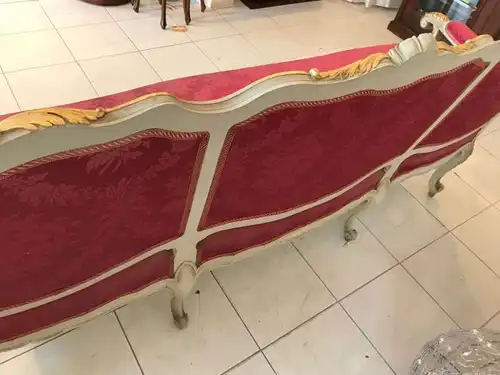 Prächtiges Sofa Couch Diwan Barockstil Seidenbezug Gold W1860