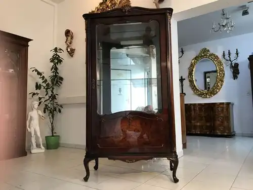 Chippendale Vitrine Bücherschrank Glasschrank Glasvitrine W1894