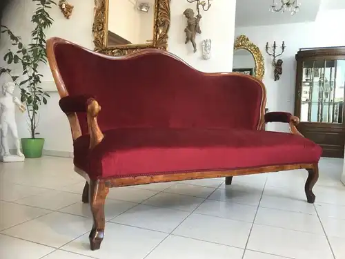 Biedermeier Fledermaus Sofa Diwan Rokoko restauriert W1922