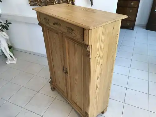 Gründerzeit Vertiko bäuerlich Naturholz Halbschrank - W2230