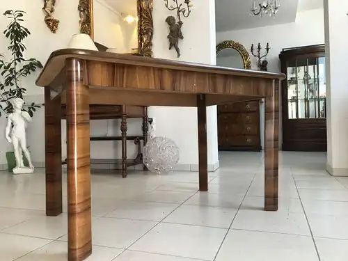 Hübscher Art Deco Jugendstil Esszimmertisch Tisch Nussholz - W2225