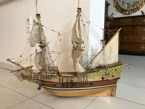 Modell Segelschiff Holzschiff 2-Master Maritim 72 x 82 x 19 cm Großbritannien W3
