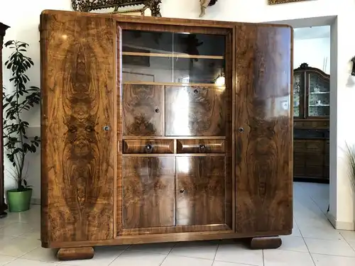 Hübscher 50er Jahre Rundbauschrank Vitrine Bücherschrank Glasschrank X1156