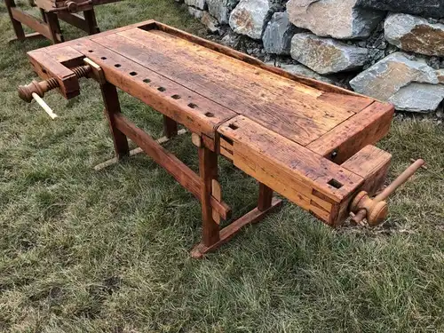 Urige Hobelbank, Werkbank, Schreinertisch, Schreibtisch, Küchentisch X1268
