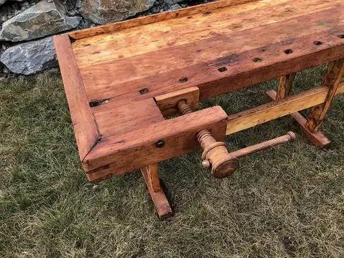 Urige Hobelbank, Werkbank, Schreinertisch, Schreibtisch, Küchentisch X1268