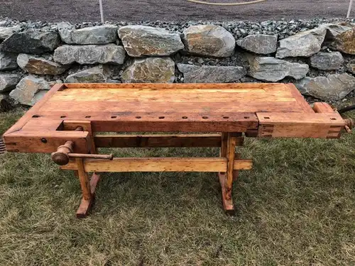 Urige Hobelbank, Werkbank, Schreinertisch, Schreibtisch, Küchentisch X1268
