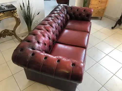 Chesterfield Clubsofa Diwan Couch Oxblood Antik Rot Oxblood - X1784