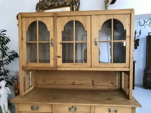 Jugendstil Küchenschrank Naturholz Fichtenholz - Kredenz W3055