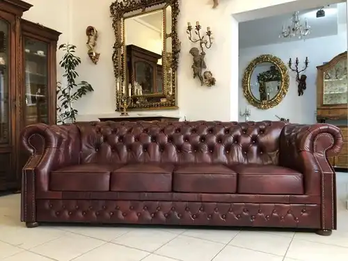 Chesterfield Clubsofa Diwan Couch Oxblood Antik Rot- X1173
