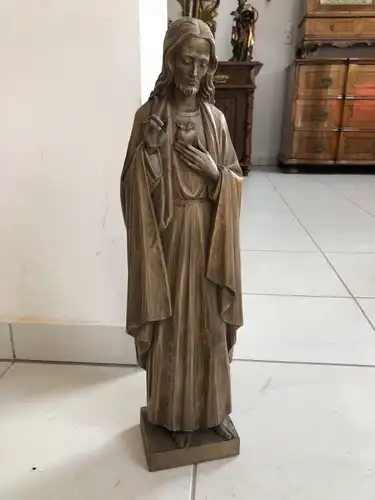 Heiligenfigur Christus der Auferstandene Holzfigur Herzjesus  X2043