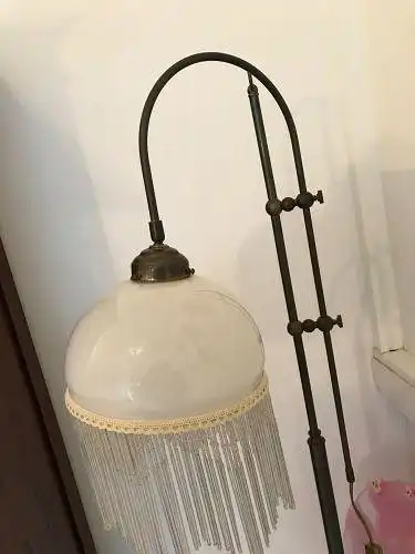 Jugendstil Stehlampe Stehleuchte Höhenverstellbar Messing - W1380