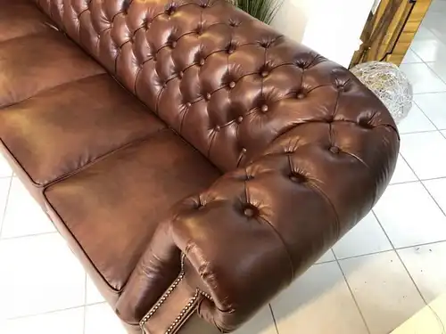 Chesterfield Clubsofa Windsor Couch Antik Rotbraun - X1174