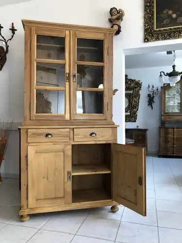 Eleganter Küchenschrank Naturholz Fichtenholz - Kredenz X2398