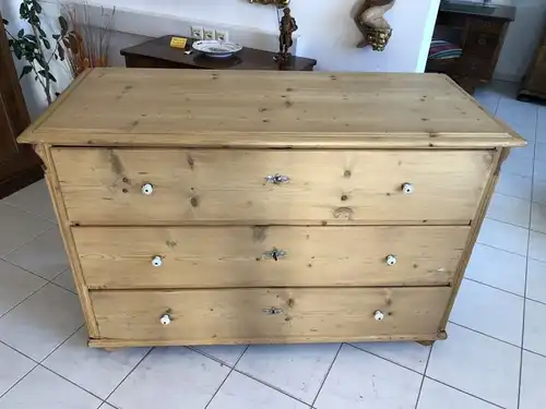 Originale 3 Laden Kommode Biedermeier Fichtenholz X2430