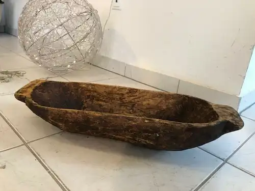 Uriger Teigtrog, Teigmolter, Holztrog, Holzschüssel, Holzschale X2663