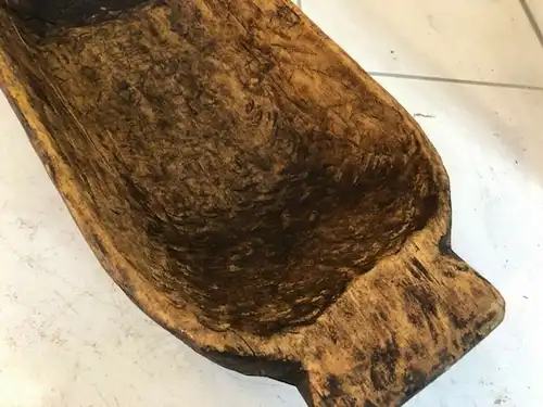 Uriger Teigtrog, Teigmolter, Holztrog, Holzschüssel, Holzschale X2663