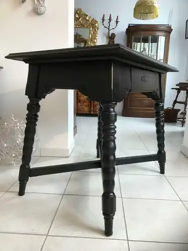 Bäuerlicher Tisch Beistelltisch in schwarz W1569