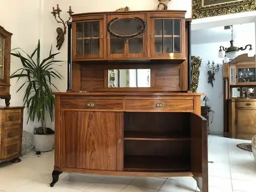 Prächtige Art Deco Bücherschrank Vitrine Anrichte Z1353