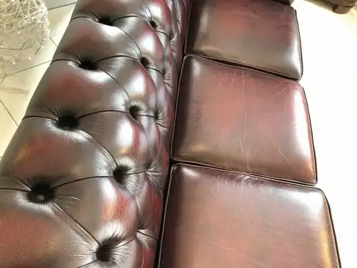 Chesterfield 3er Clubsofa Diwan Couch Oxblood Z1476