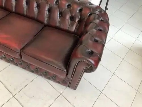 Chesterfield 3er Clubsofa Diwan Couch Oxblood Z1476