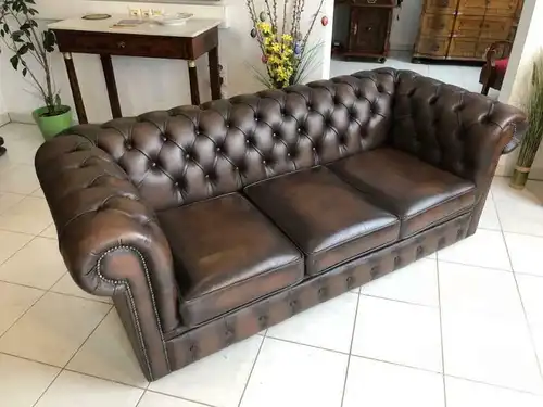 Chesterfield Clubsofa Diwan Couch Antikbraun Zigarrenbraun X1460