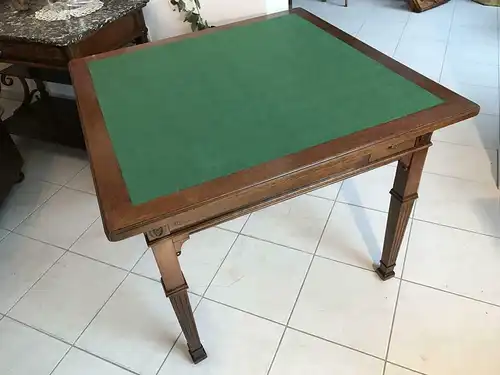 Originaler eckiger Gründerzeit Spieltisch Tisch Schellackpoliert - W1370