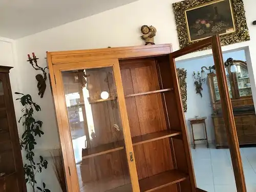 Jugendstil Vitrine Bücherschrank Kanzleischrank X2573