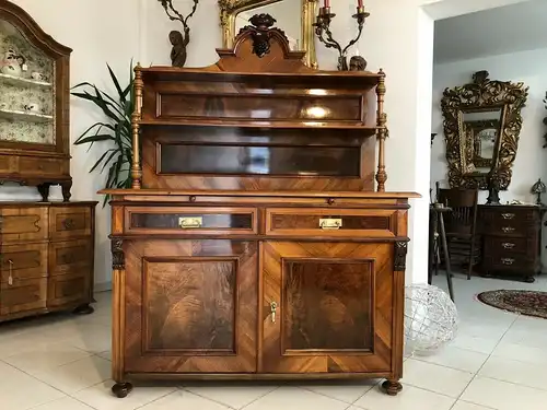 Restaurierte Historismus Anrichte Theke Buffet Etagere Aufsatzschrank Z1611