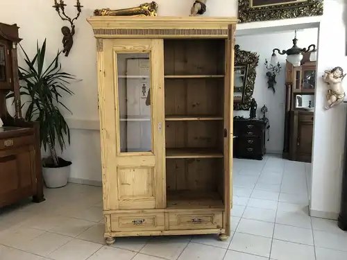 Restaurierte Gründerzeit Vitrine Bücherschrank Schrank Vitrine Z1774