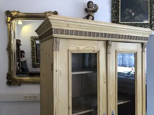 Restaurierte Gründerzeit Vitrine Bücherschrank Schrank Vitrine Z1774